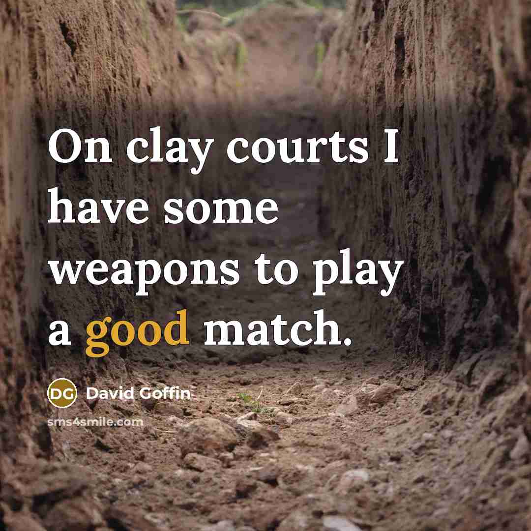 “On clay courts I have some weapons to play a good match.” quote by David Goffin