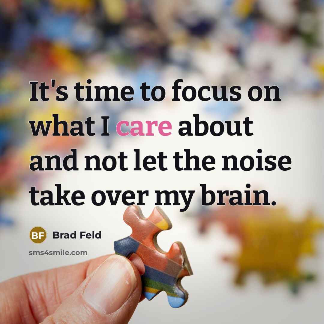 “It's time to focus on what I care about and not let the noise take over my brain.” quote by Brad Feld