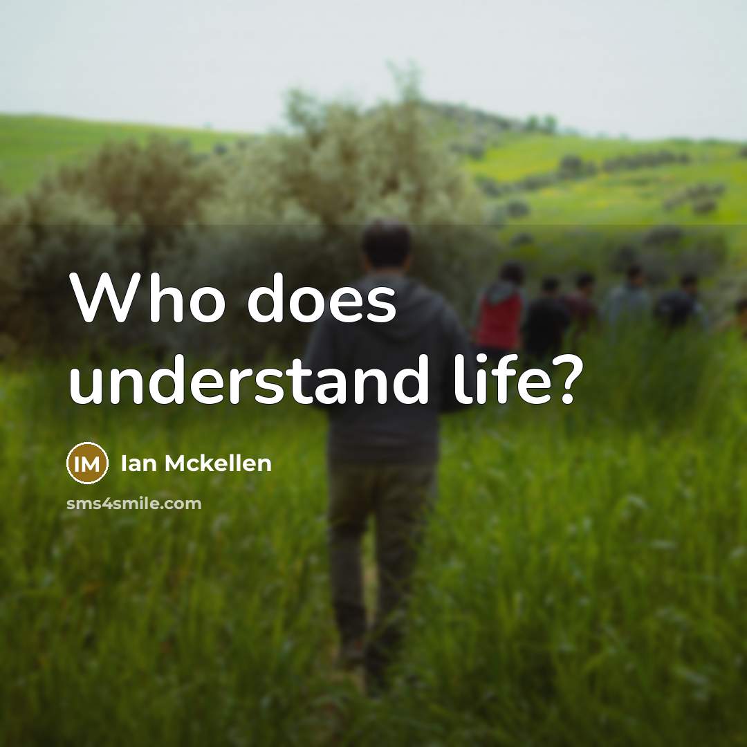 “Who does understand life?” quote by Ian Mckellen