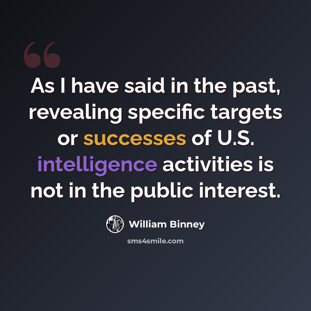 “As I have said in the past, revealing specific targets or successes of U.S. intelligence activities is not in the public interest.” quote by William Binney