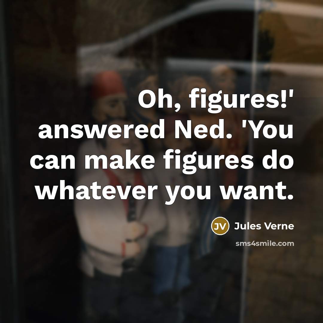 “Oh, figures!' answered Ned. 'You can make figures do whatever you want.” quote by Jules Verne