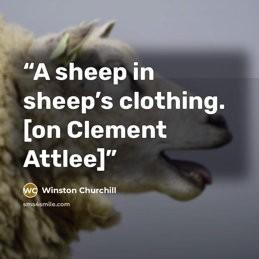 “A sheep in sheep’s clothing. [on Clement Attlee]” quote by Winston Churchill