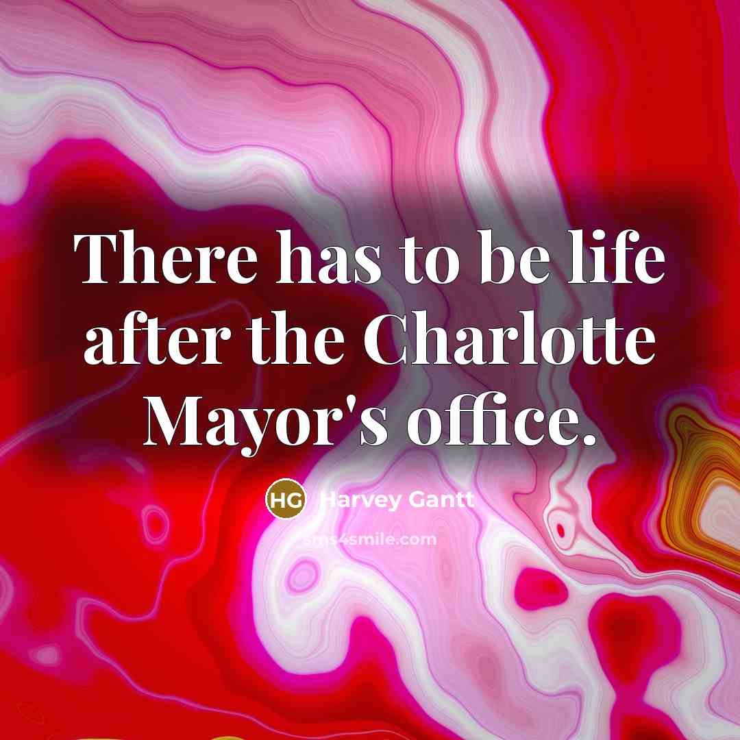 “There has to be life after the Charlotte Mayor's office.” quote by Harvey Gantt
