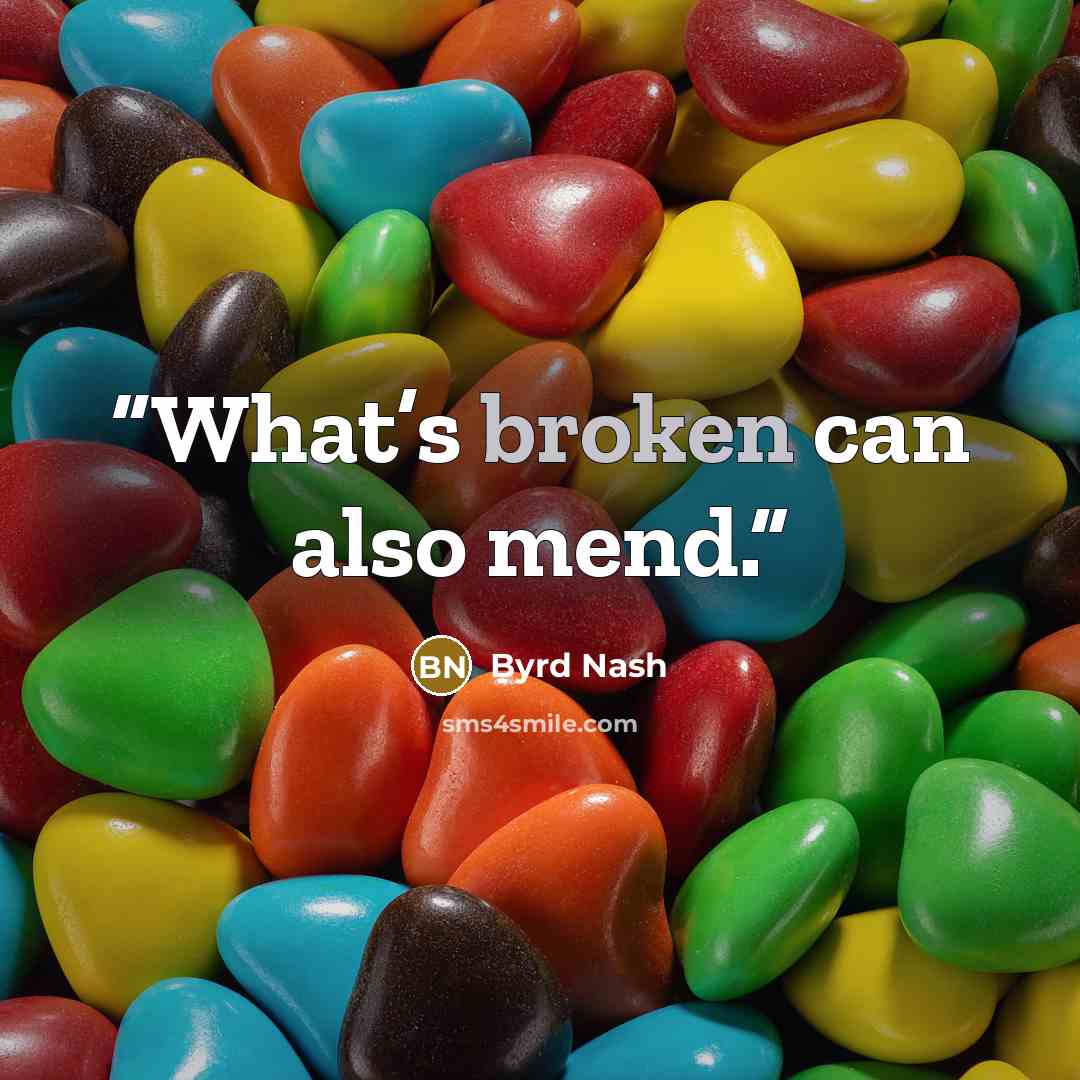 “What’s broken can also mend.” quote by Byrd Nash