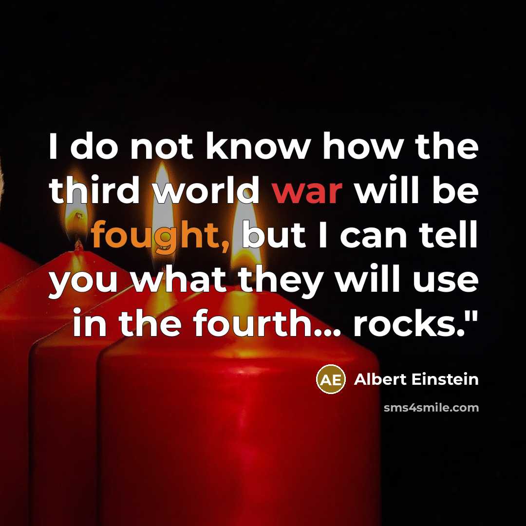 “I do not know how the third world war will be fought, but I can tell you what they will use in the fourth... rocks."” quote by Albert Einstein