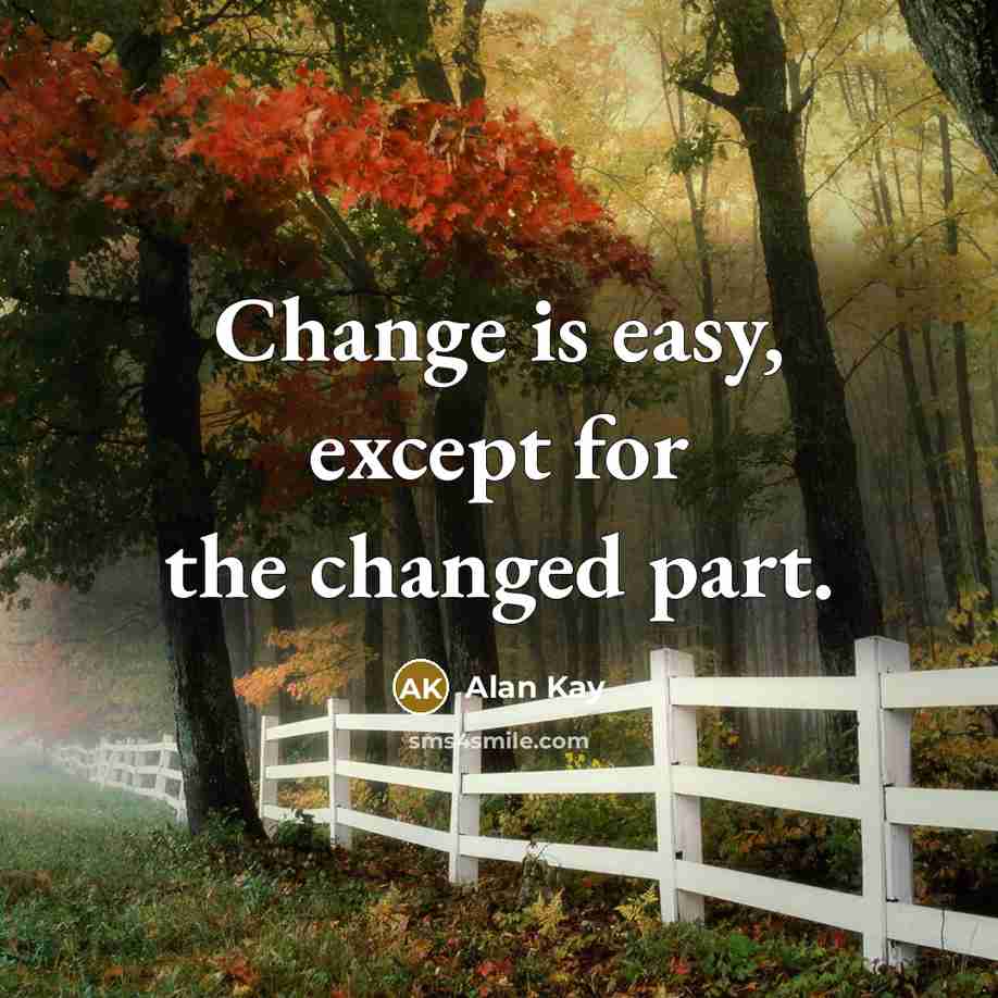 “Change is easy, except for the changed part.” quote by Alan Kay