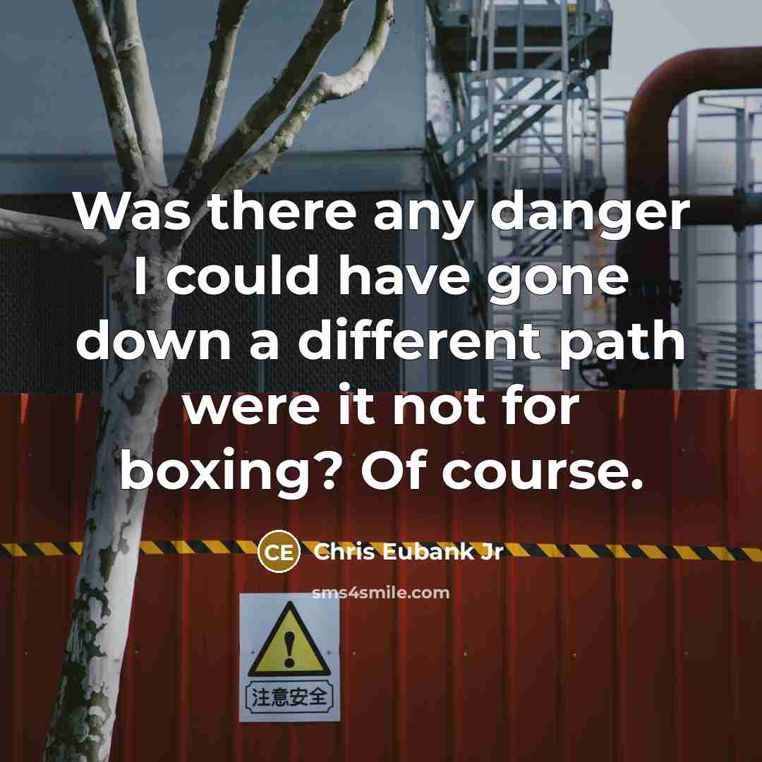 “Was there any danger I could have gone down a different path were it not for boxing? Of course.” quote by Chris Eubank Jr