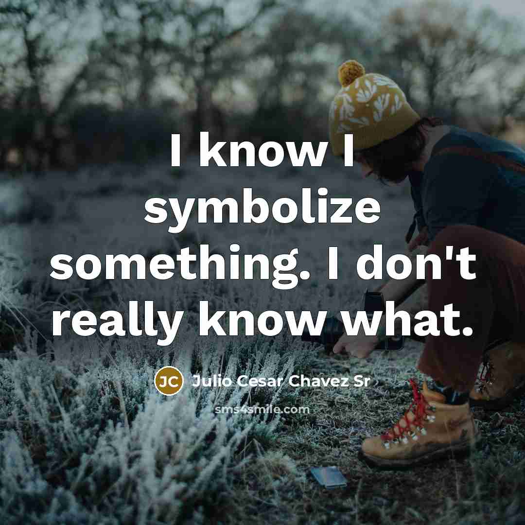 “I know I symbolize something. I don't really know what.” quote by Julio Cesar Chavez Sr