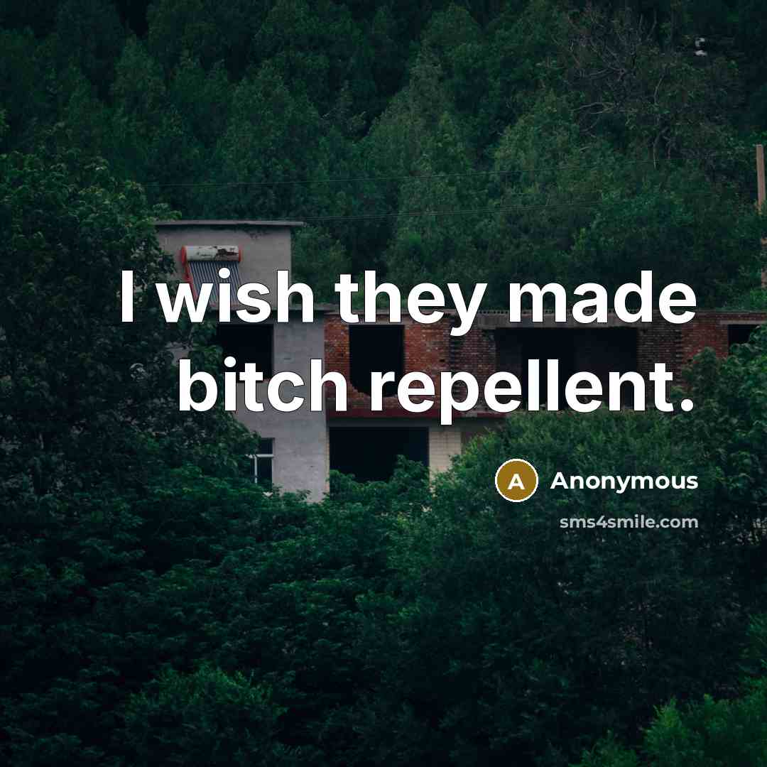 “I wish they made bitch repellent.” quote by Anonymous