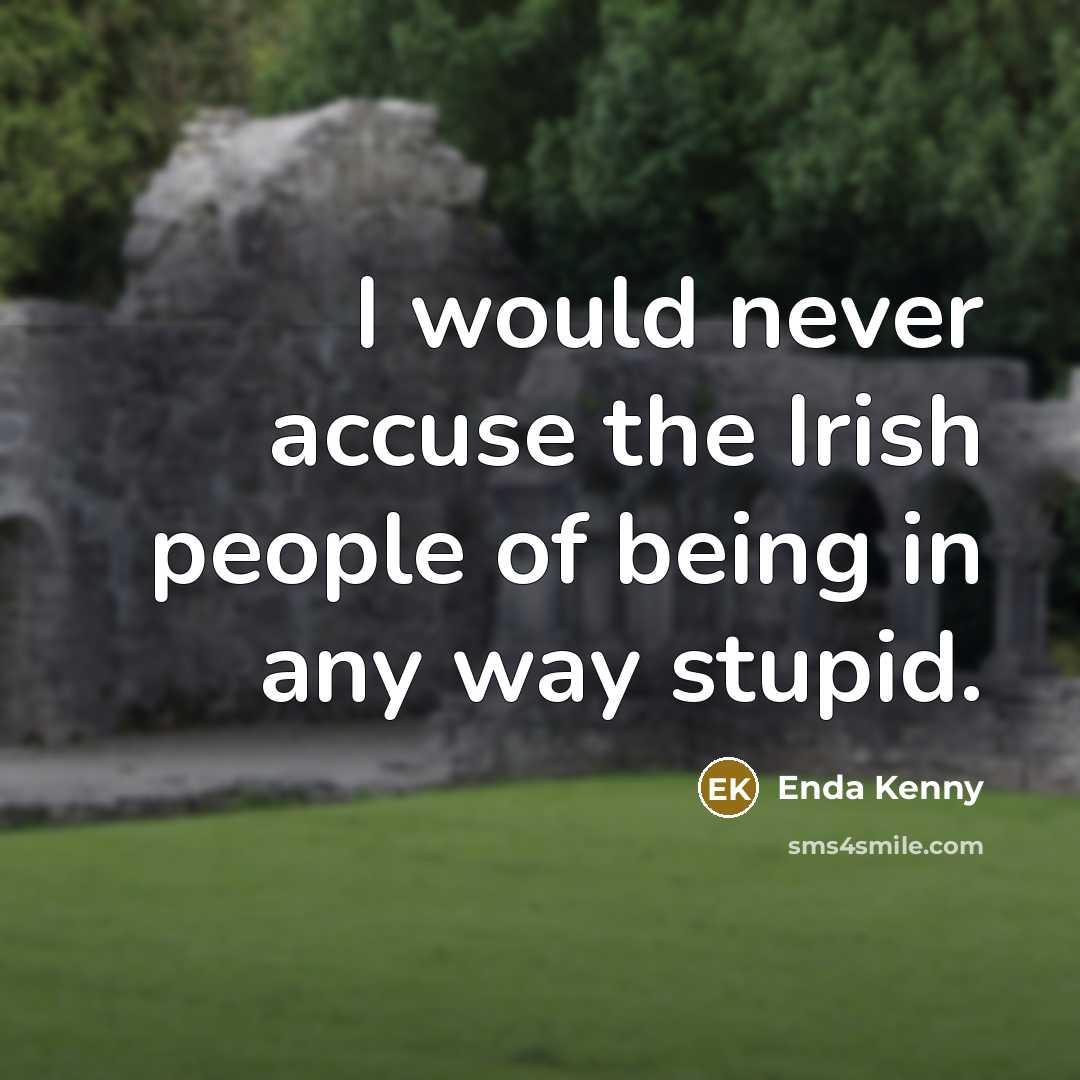 “I would never accuse the Irish people of being in any way stupid.” quote by Enda Kenny