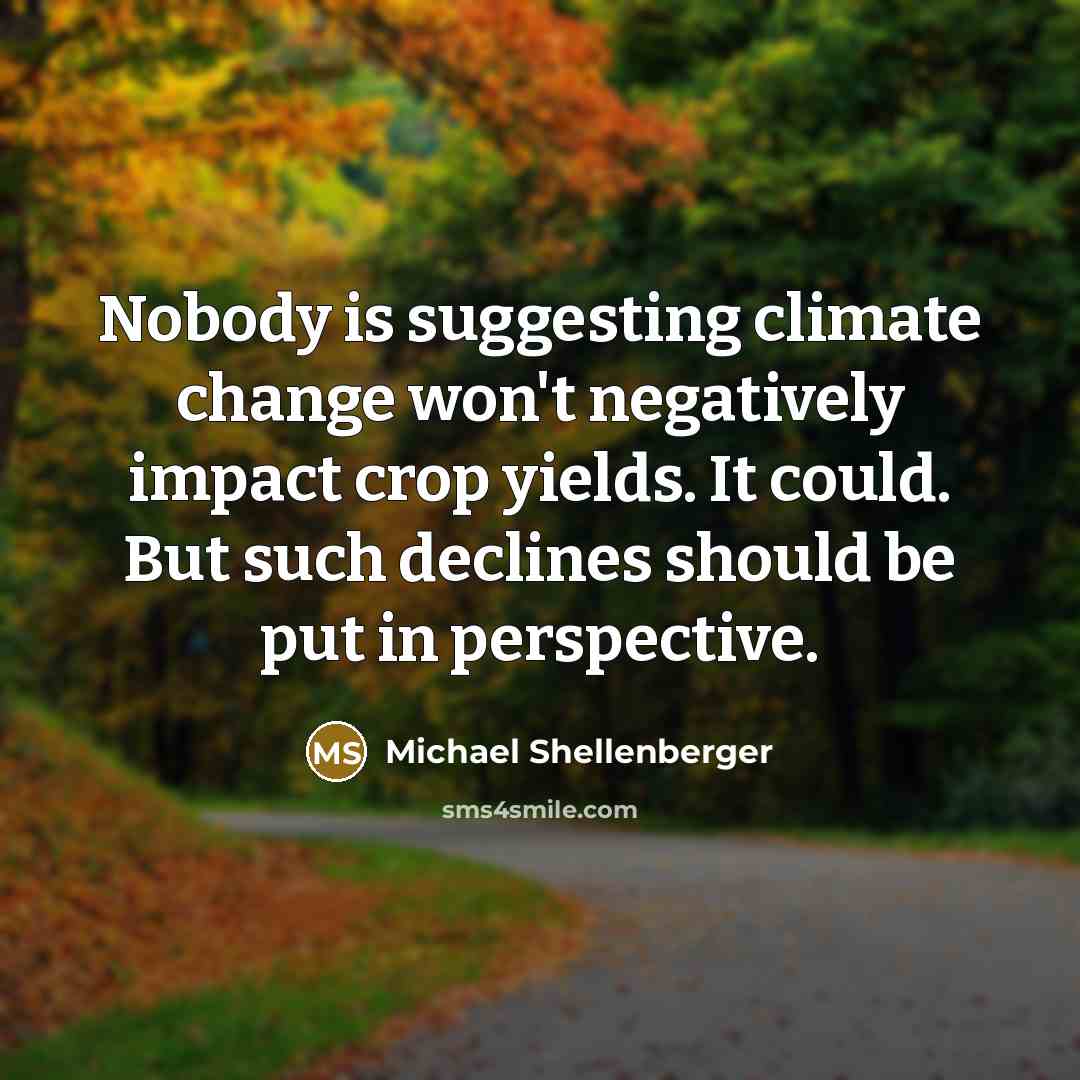 “Nobody is suggesting climate change won't negatively impact crop yields. It could. But such declines should be put in perspective.” quote by Michael Shellenberger