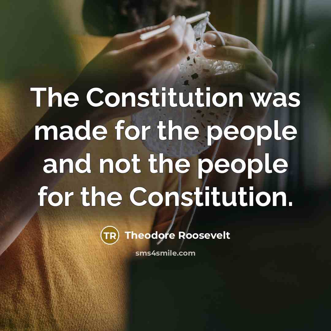 “The Constitution was made for the people and not the people for the Constitution.” quote by Theodore Roosevelt