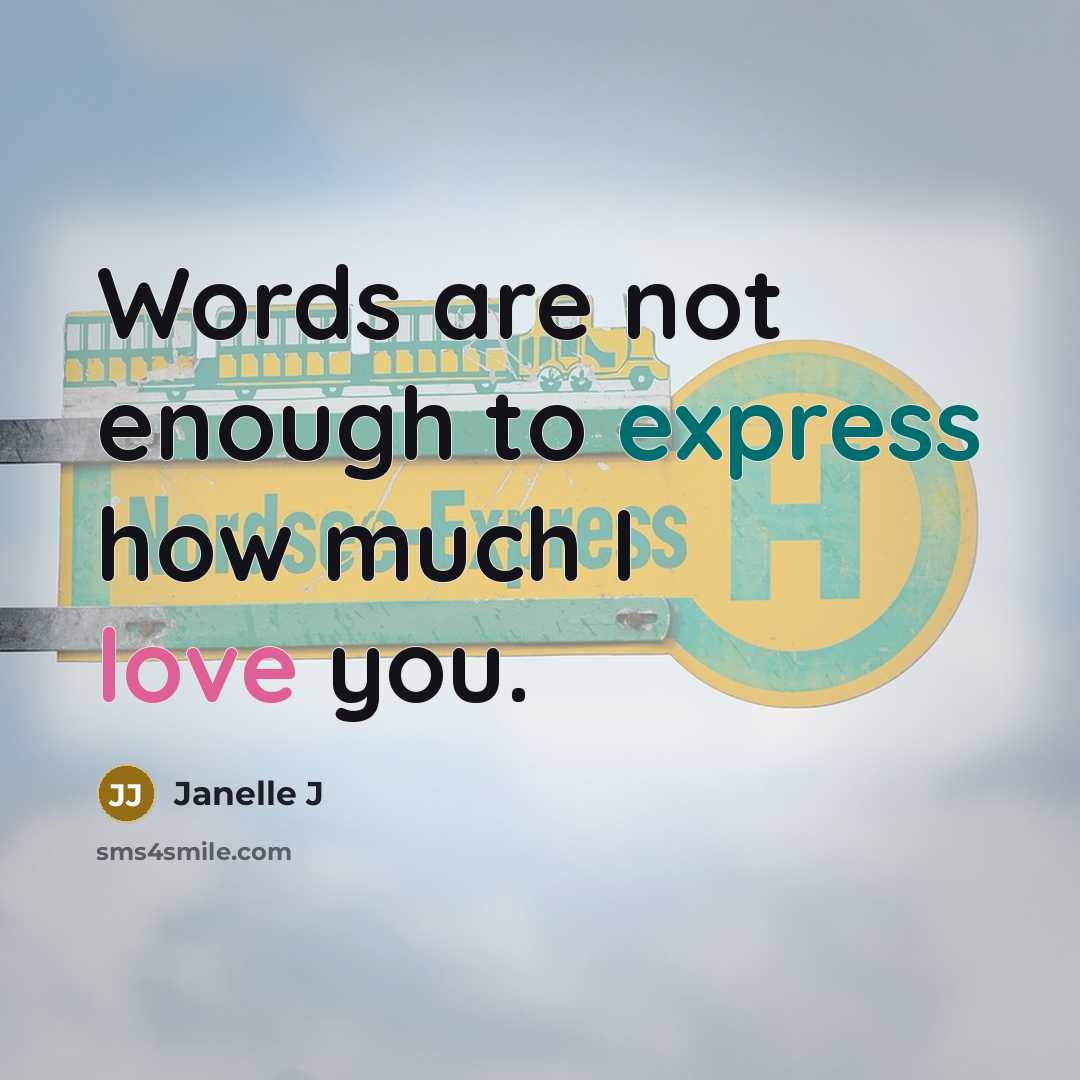 “Words are not enough to express how much I love you.” quote by Janelle J