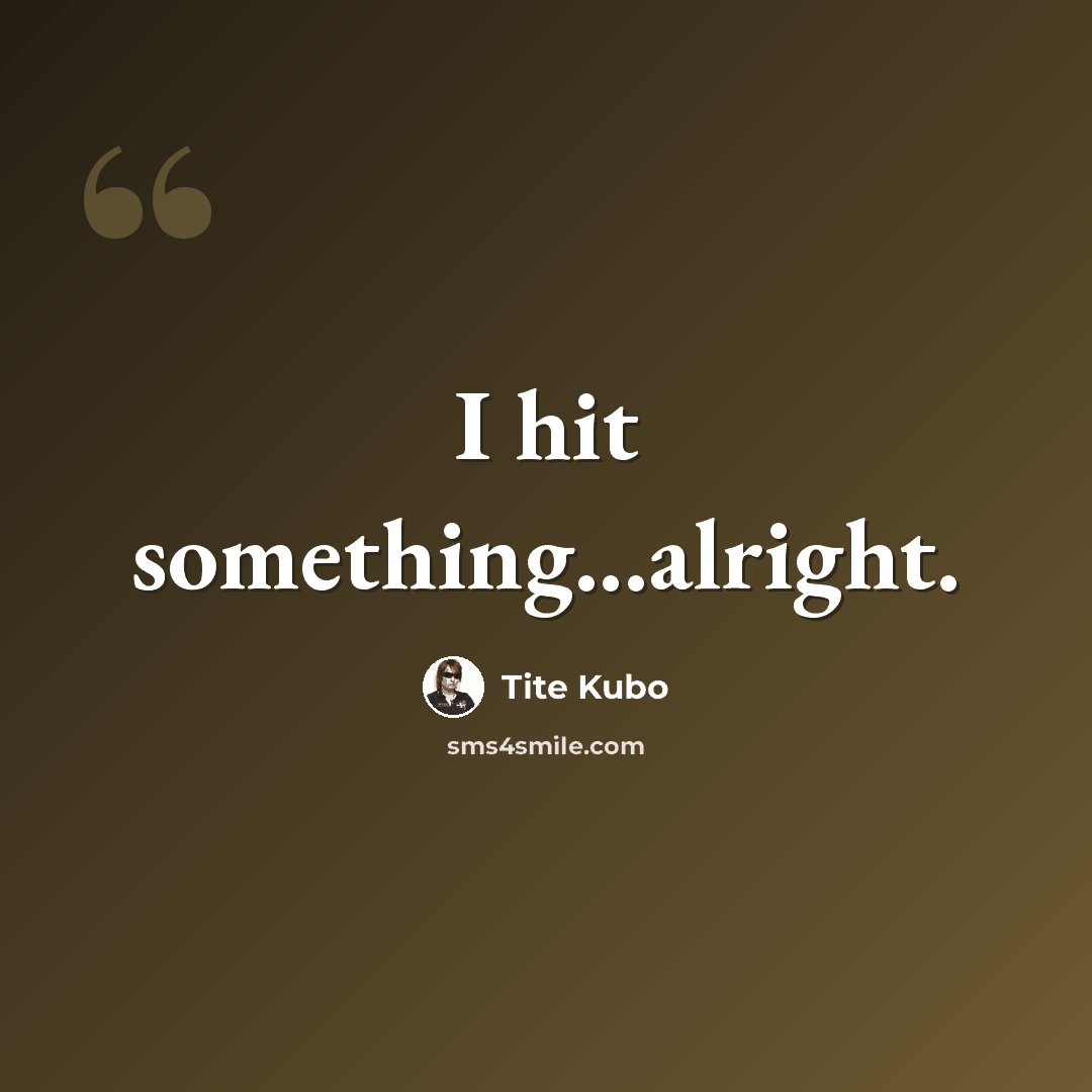 “I hit something...alright.” quote by Tite Kubo