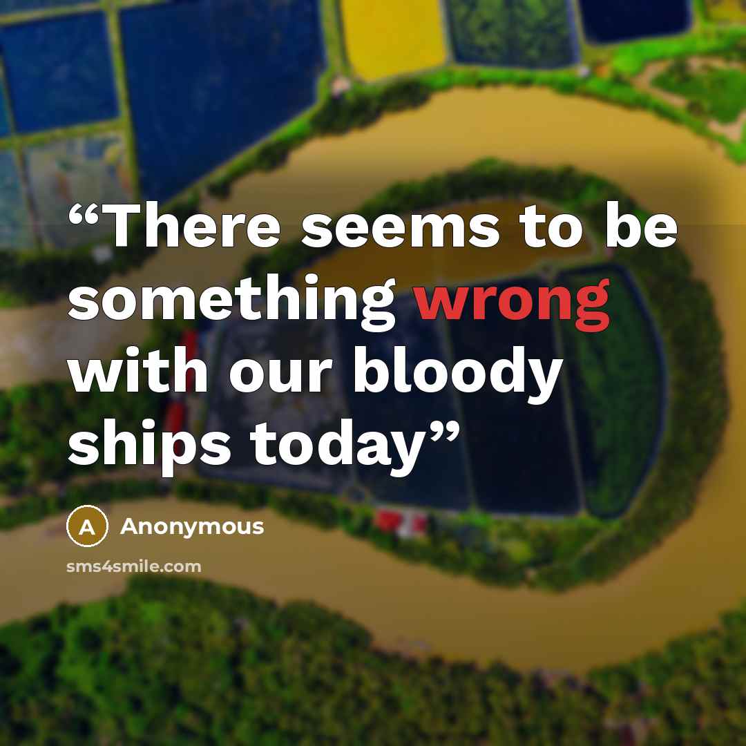 “There seems to be something wrong with our bloody ships today” quote by Anonymous
