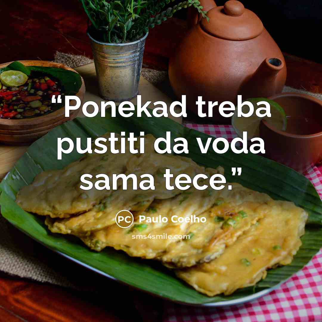 “Ponekad treba pustiti da voda sama tece.” quote by Paulo Coelho