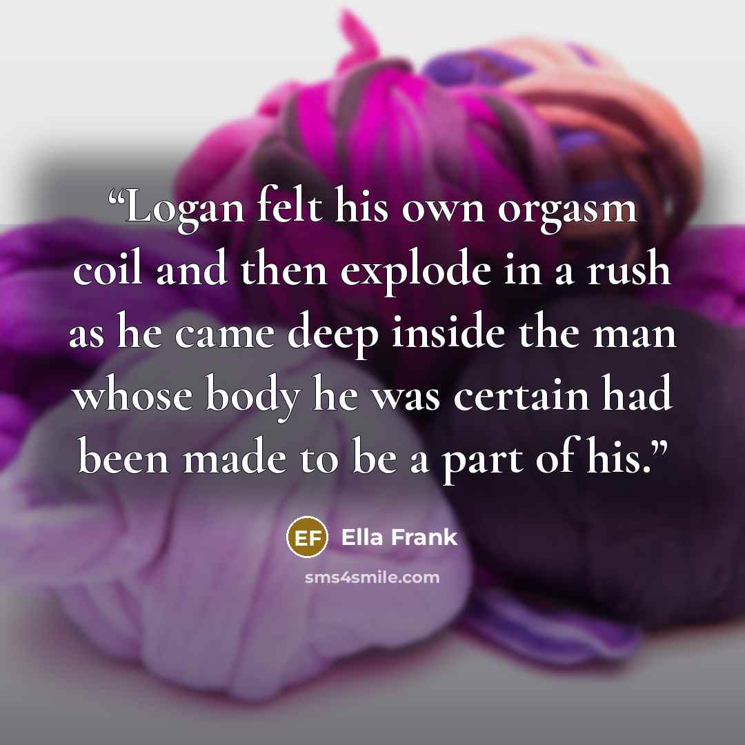 “Logan felt his own orgasm coil and then explode in a rush as he came deep inside the man whose body he was certain had been made to be a part of his.” quote by Ella Frank