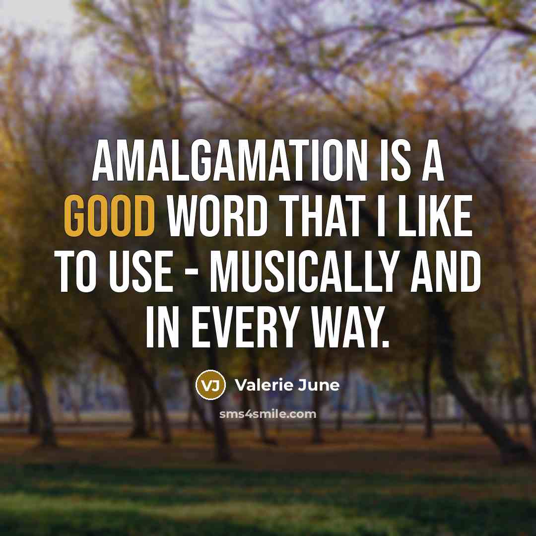 “Amalgamation is a good word that I like to use - musically and in every way.” quote by Valerie June