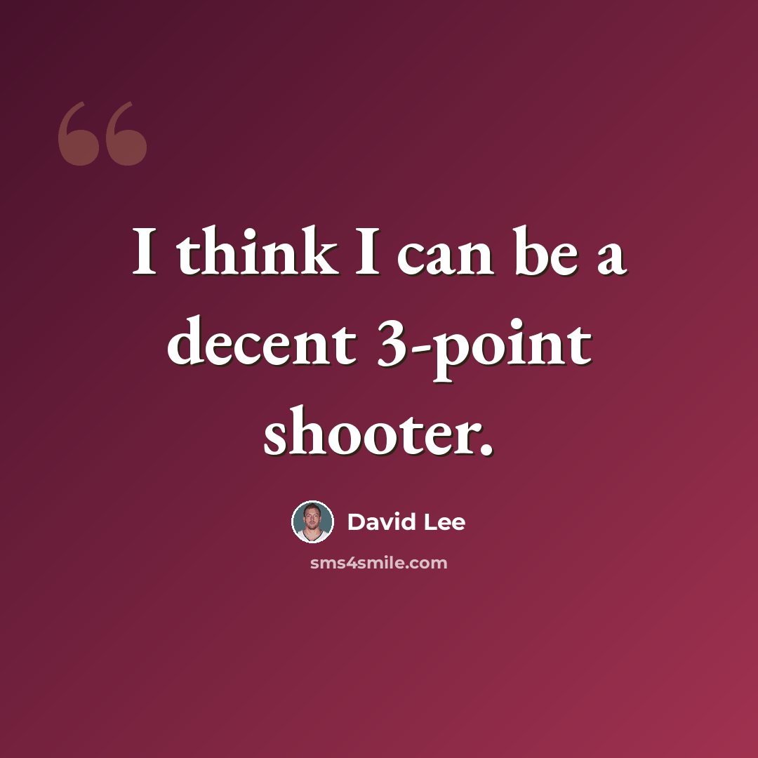 “I think I can be a decent 3-point shooter.” quote by David Lee