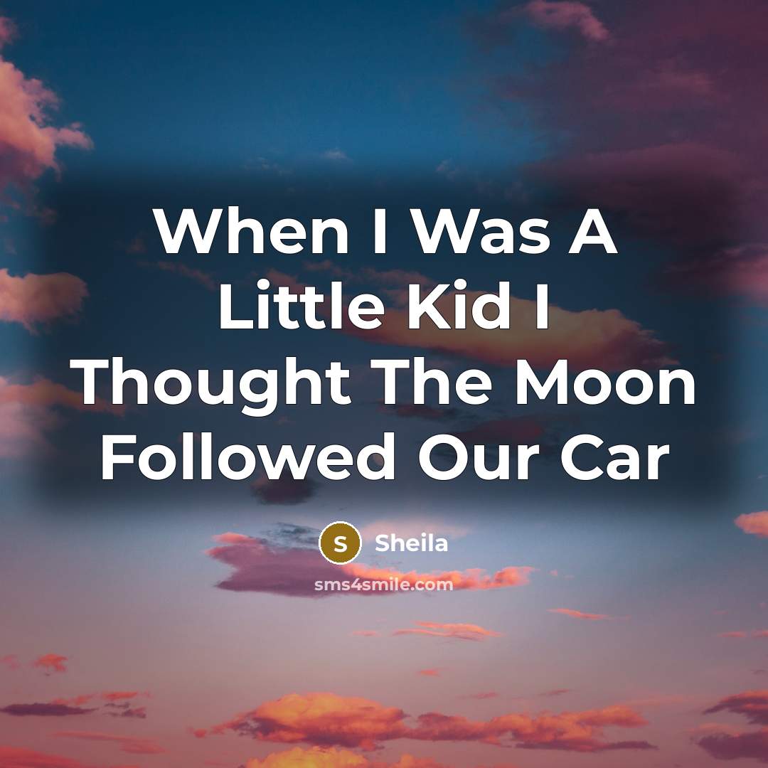 “When I Was A Little Kid I Thought The Moon Followed Our Car” quote by Sheila