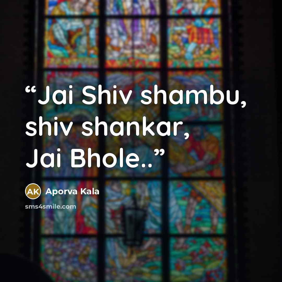 “Jai Shiv shambu, shiv shankar, Jai Bhole..” quote by Aporva Kala