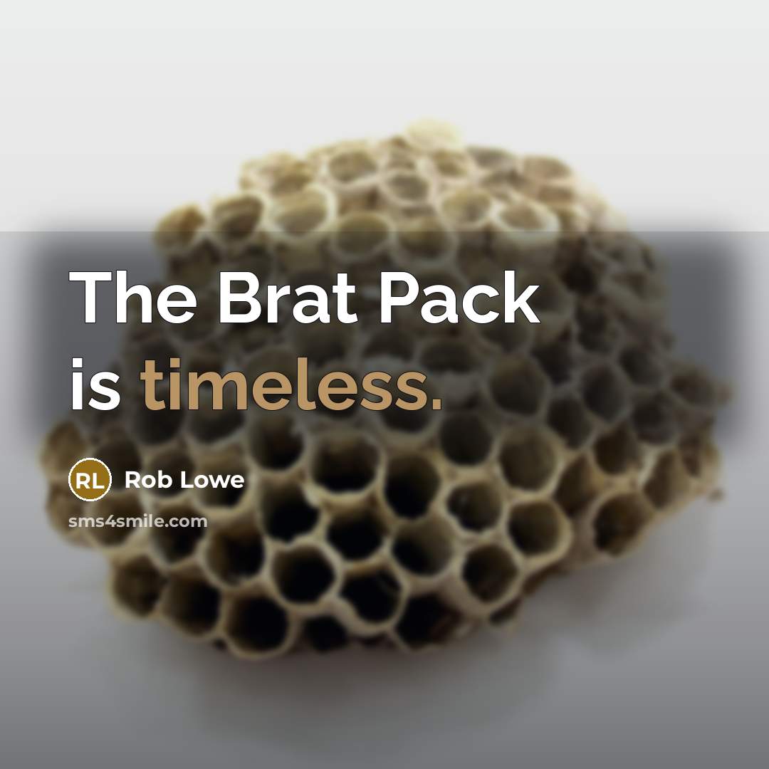“The Brat Pack is timeless.” quote by Rob Lowe