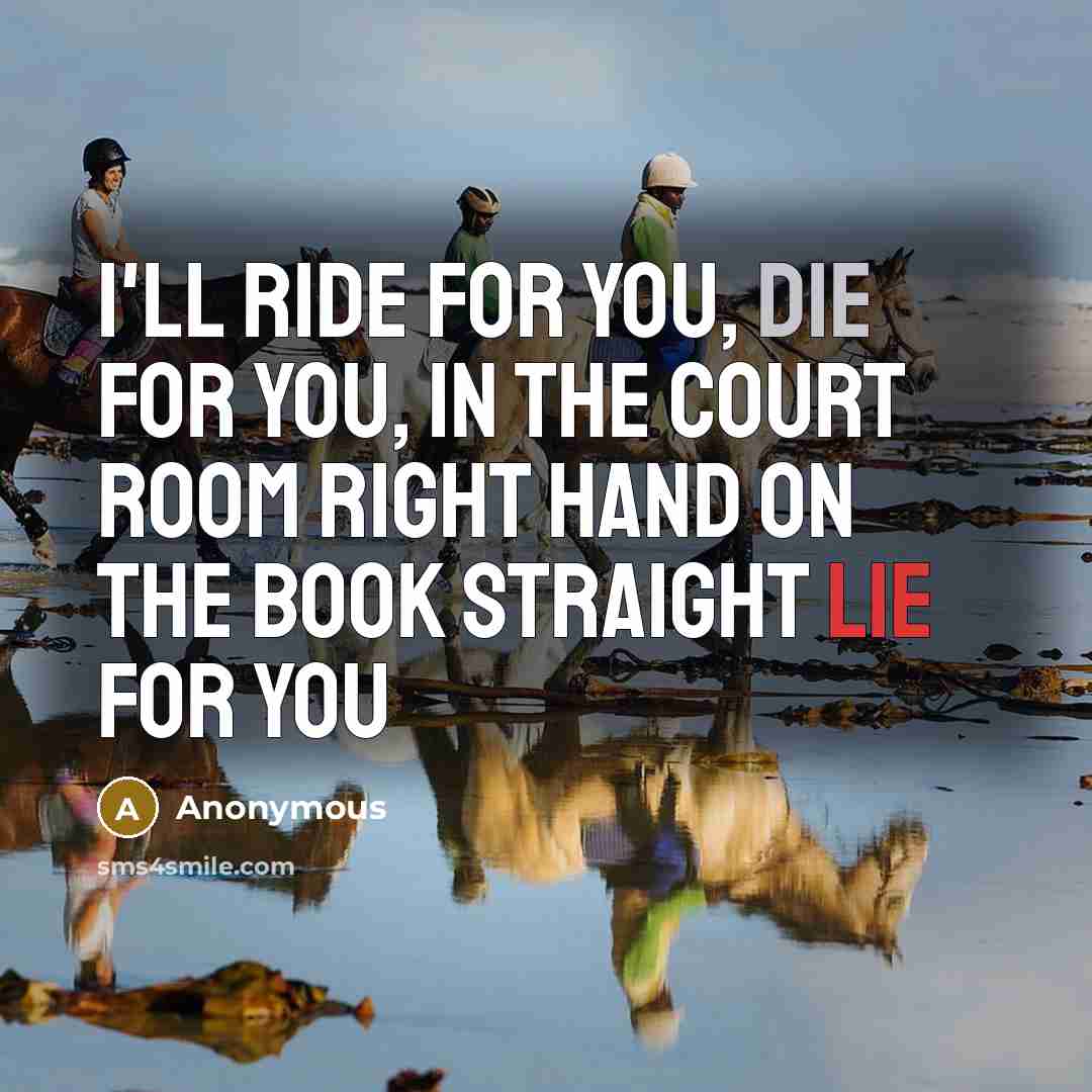 “I'll ride for you, die for you, in the court room right hand on the book straight lie for you” quote by Anonymous