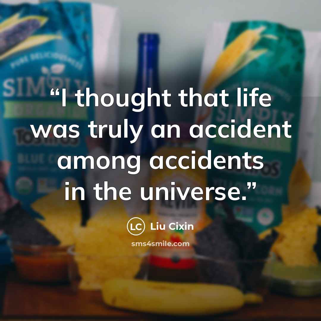 “I thought that life was truly an accident among accidents in the universe.” quote by Liu Cixin