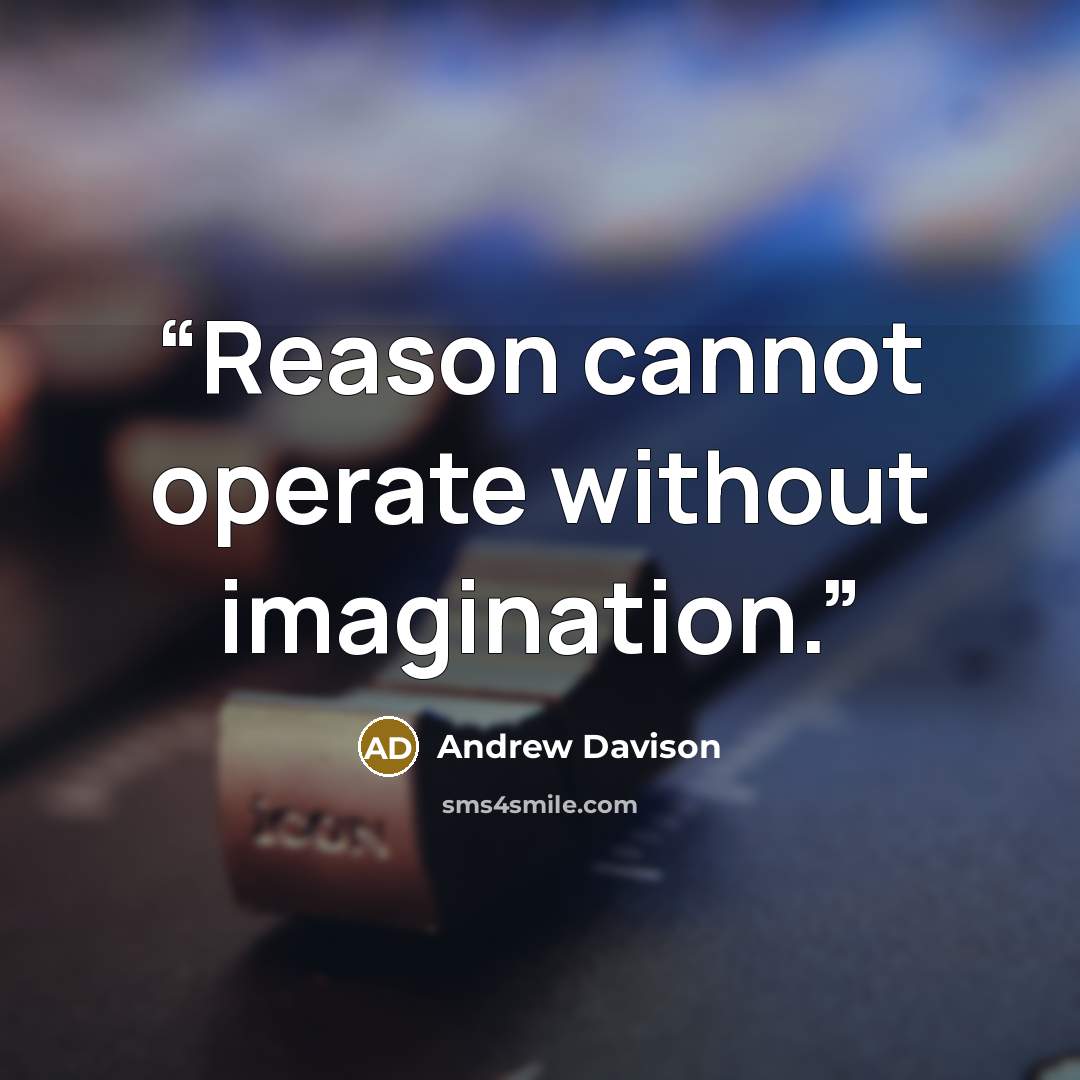 “Reason cannot operate without imagination.” quote by Andrew Davison