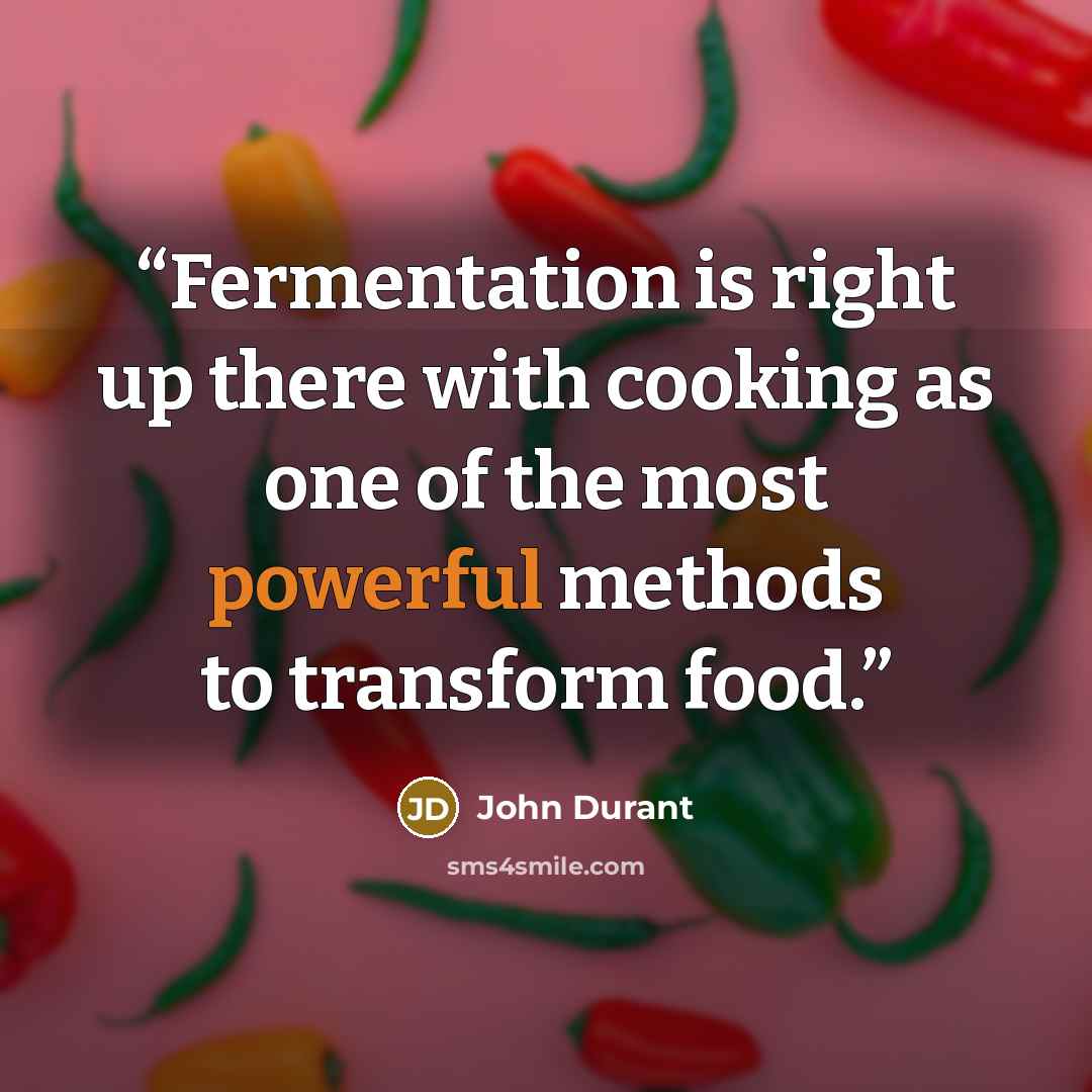 “Fermentation is right up there with cooking as one of the most powerful methods to transform food.” quote by John Durant