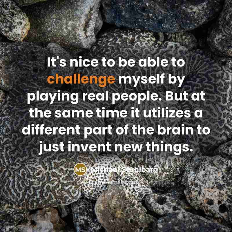 “It's nice to be able to challenge myself by playing real people. But at the same time it utilizes a different part of the brain to just invent new things.” quote by Michael Stuhlbarg