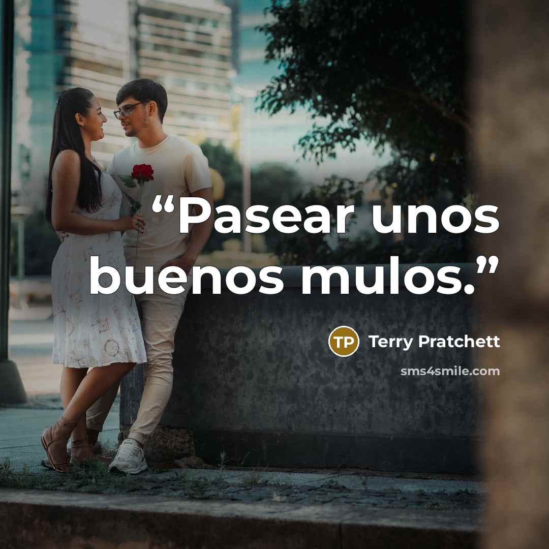 “Pasear unos buenos mulos.” quote by Terry Pratchett