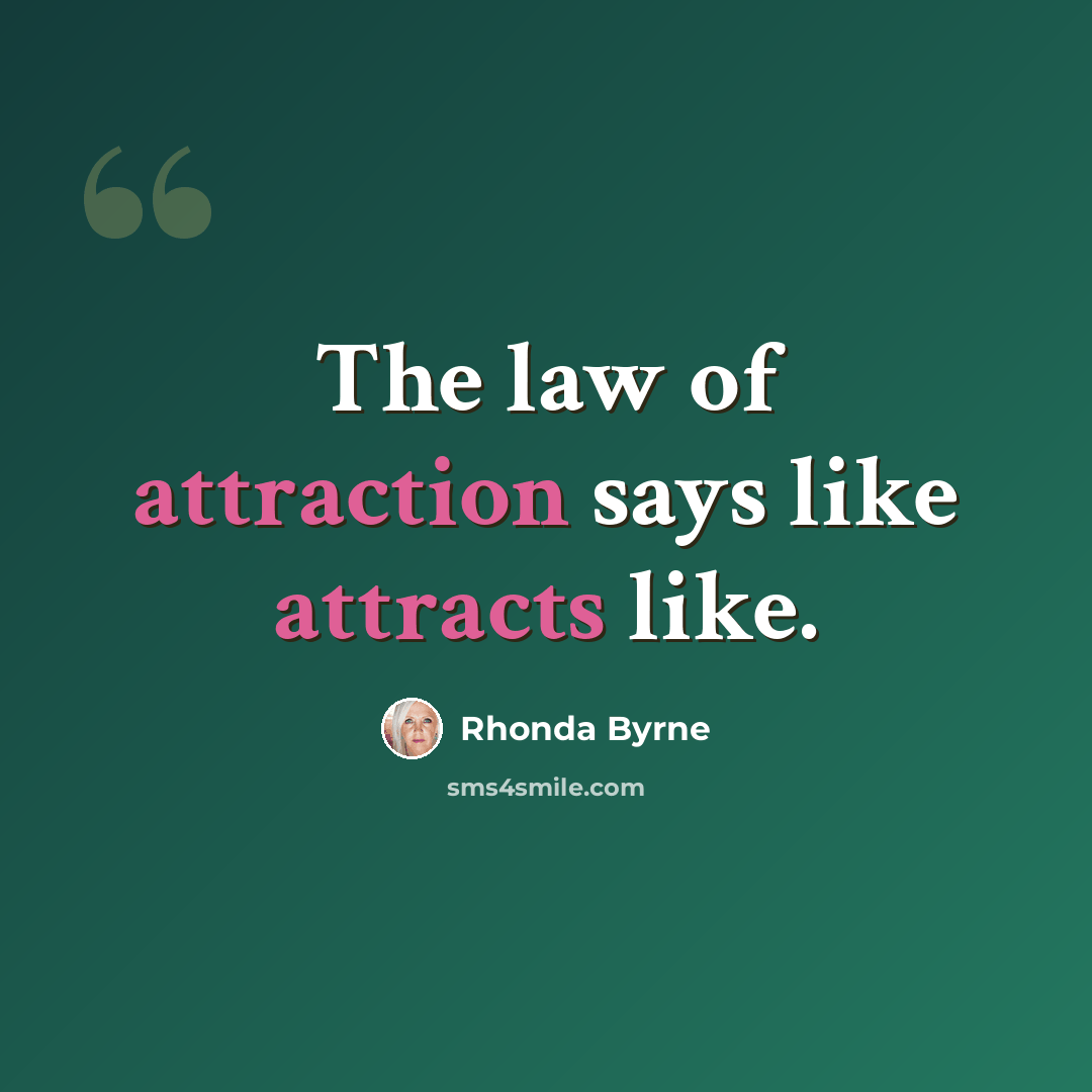 “The law of attraction says like attracts like.” quote by Rhonda Byrne