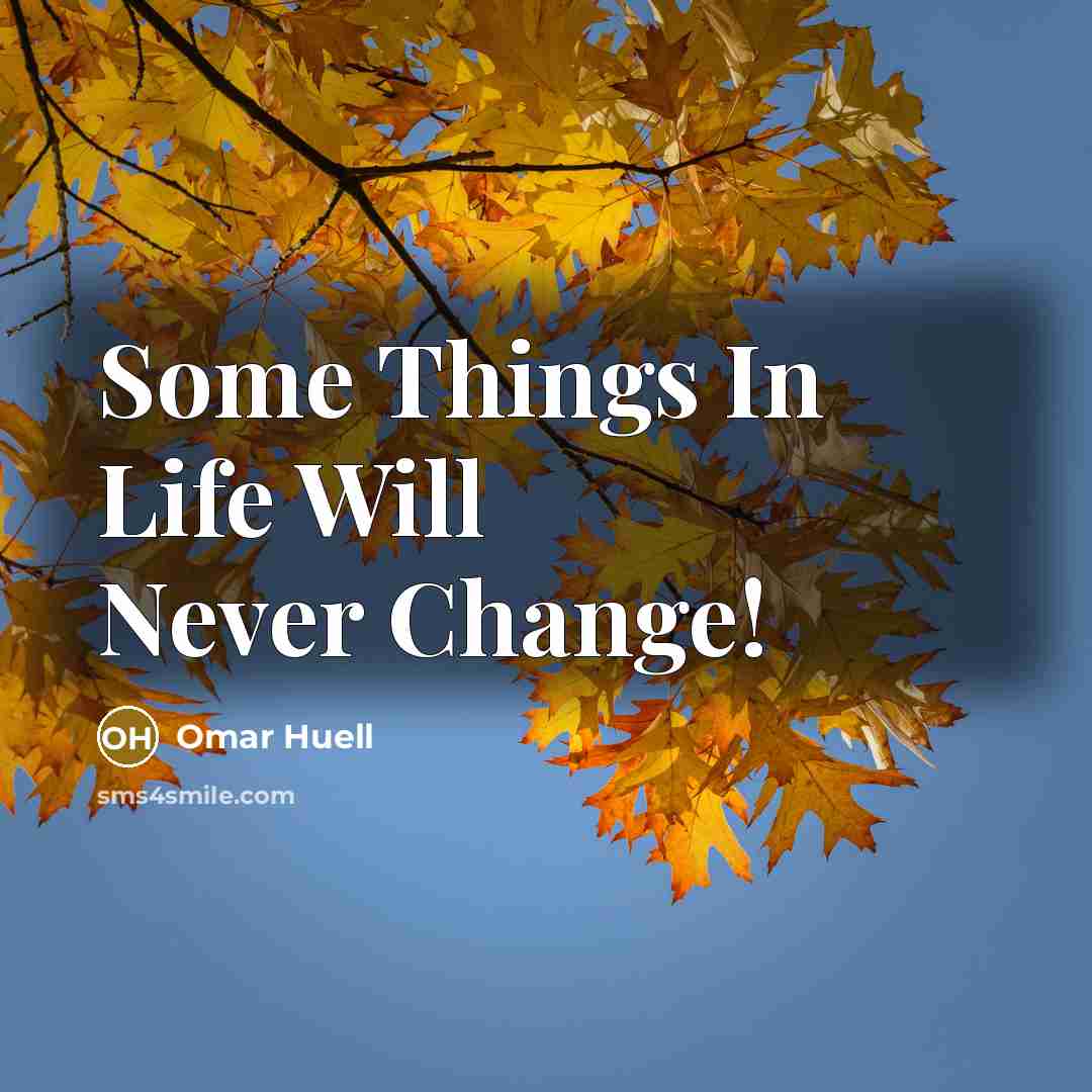 “Some Things In Life Will Never Change!” quote by Omar Huell