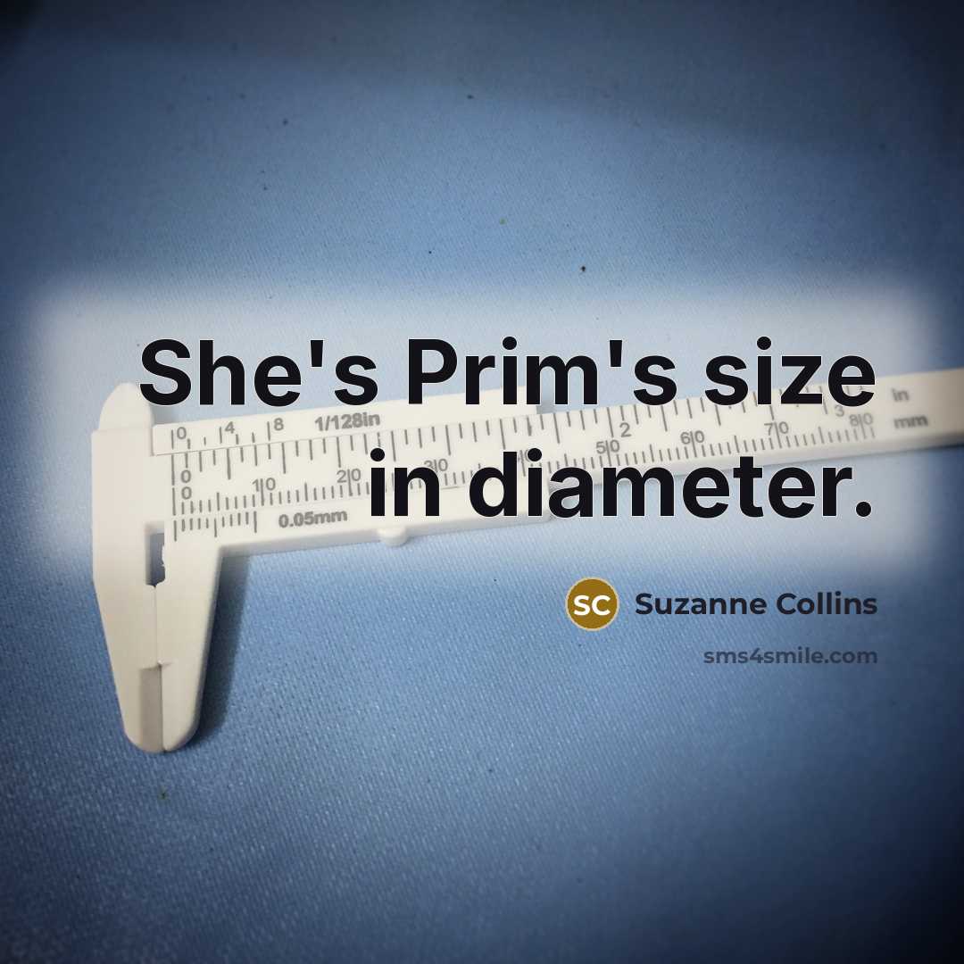 “She's Prim's size in diameter.” quote by Suzanne Collins