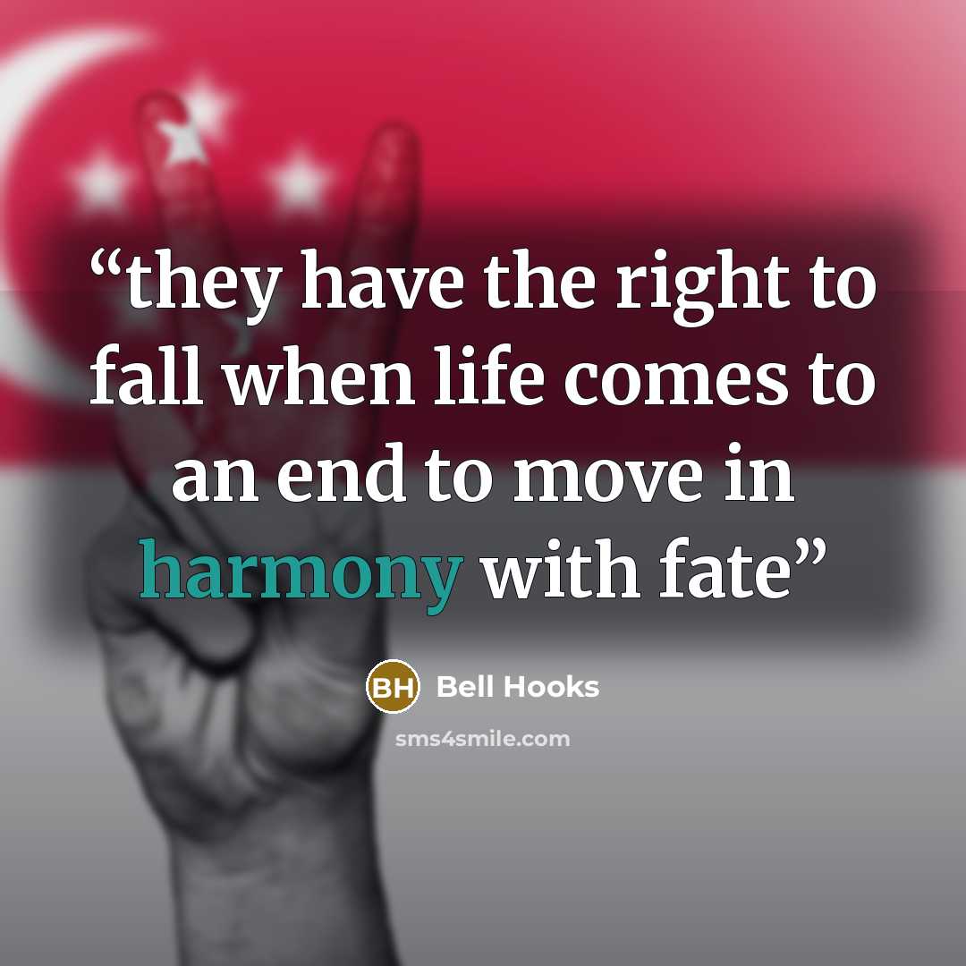 “they have the right to fall when life comes to an end to move in harmony with fate” quote by bell hooks