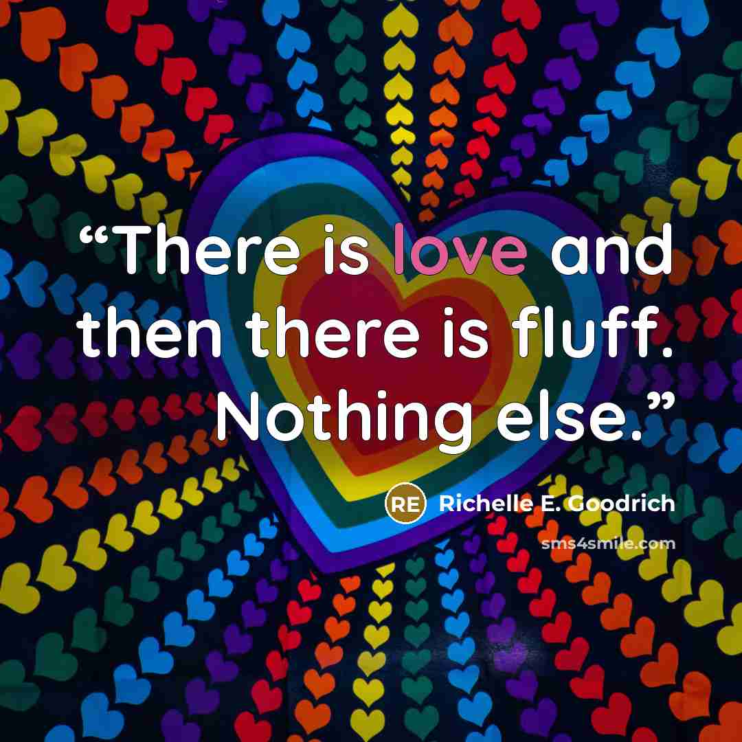“There is love and then there is fluff. Nothing else.” quote by Richelle E. Goodrich