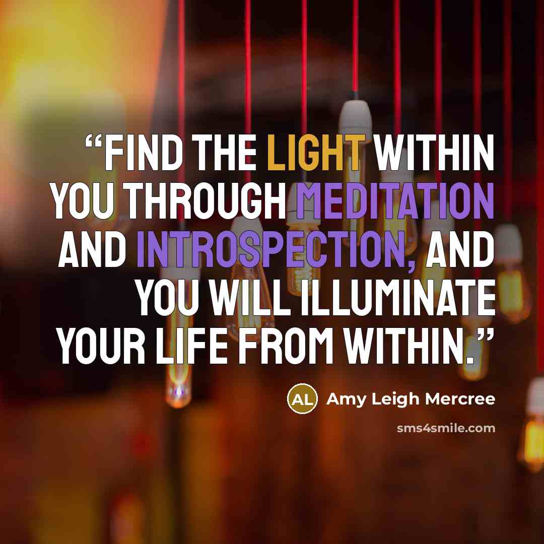 “Find the light within you through meditation and introspection, and you will illuminate your life from within.” quote by Amy Leigh Mercree