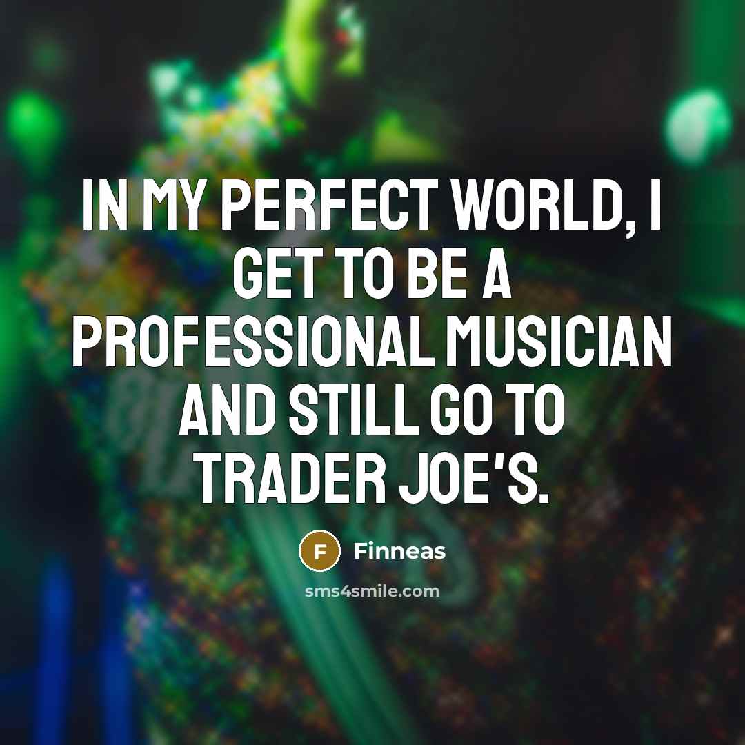 “In my perfect world, I get to be a professional musician and still go to Trader Joe's.” quote by Finneas