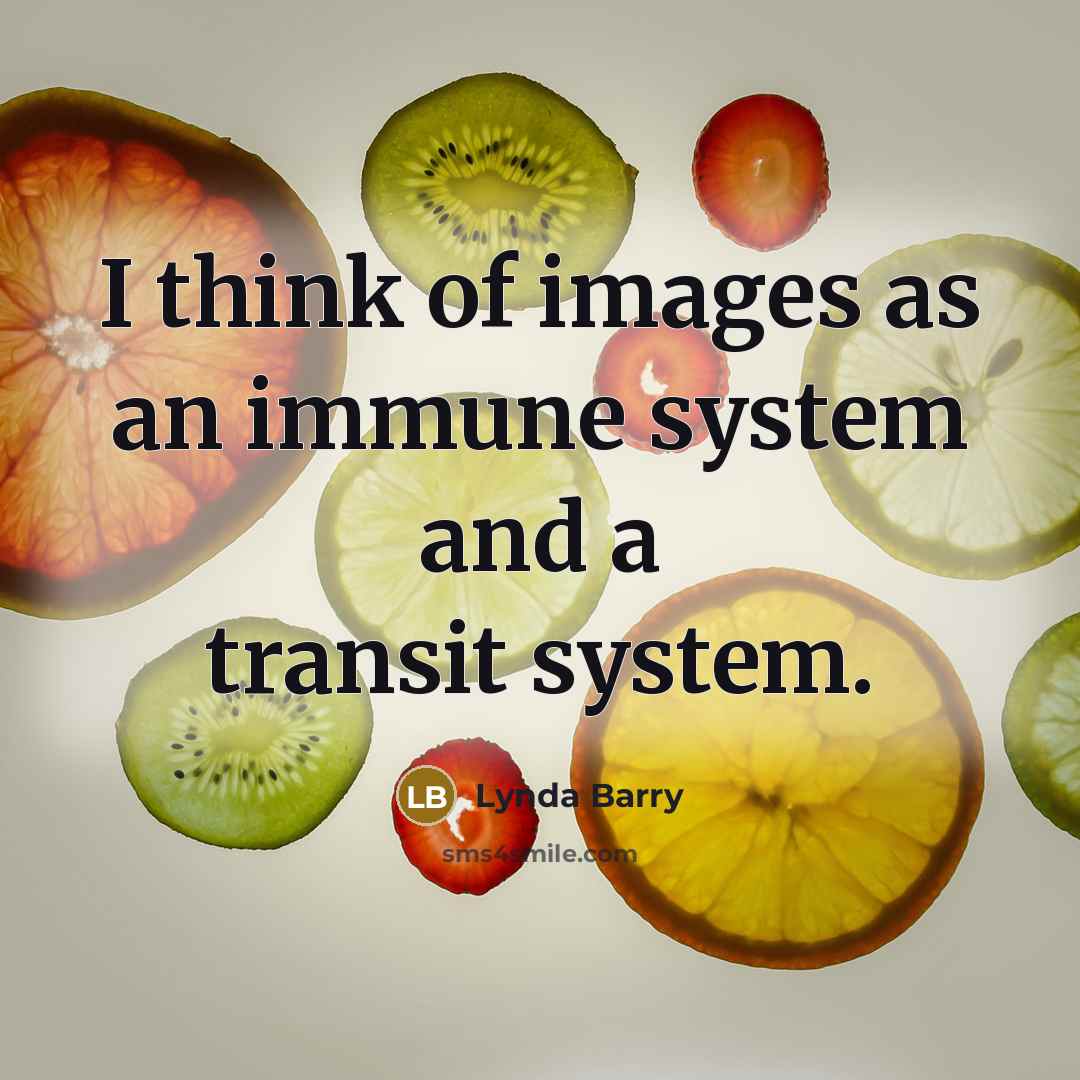 “I think of images as an immune system and a transit system.” quote by Lynda Barry