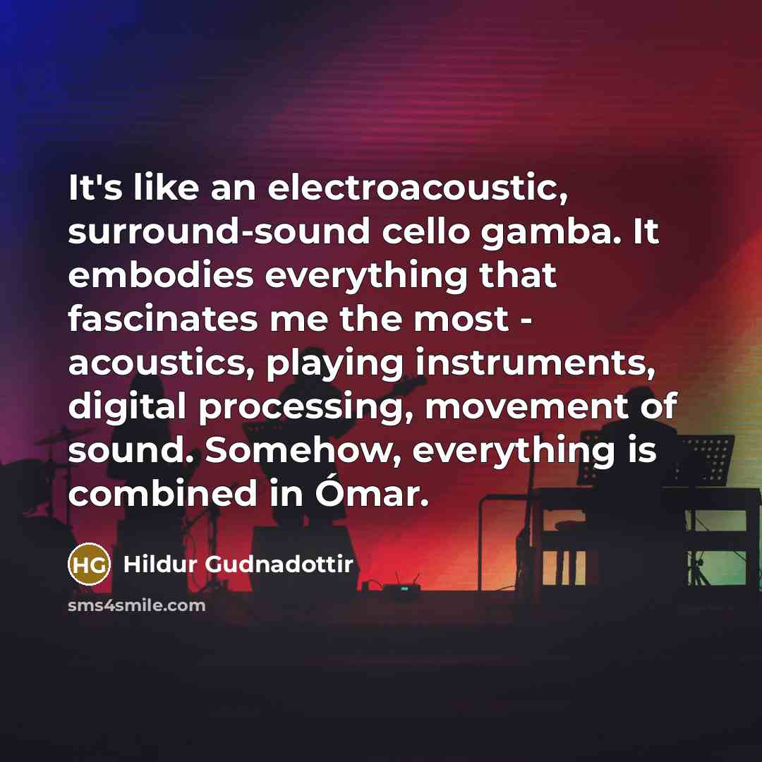 “It's like an electroacoustic, surround-sound cello gamba. It embodies everything that fascinates me the most - acoustics, playing instruments, digital processing, movement of sound. Somehow, everything is combined in Ómar.” quote by Hildur Gudnadottir