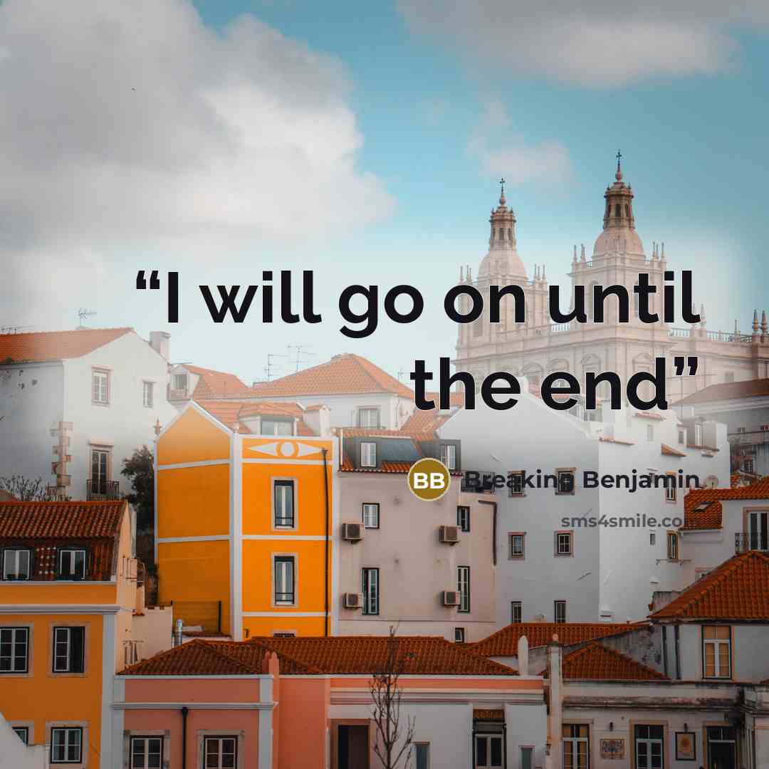 “I will go on until the end” quote by Breaking Benjamin