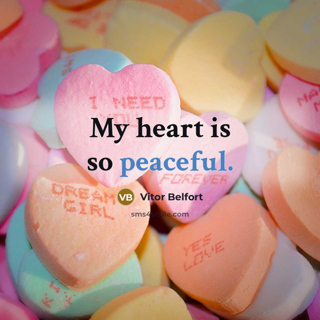 “My heart is so peaceful.” quote by Vitor Belfort