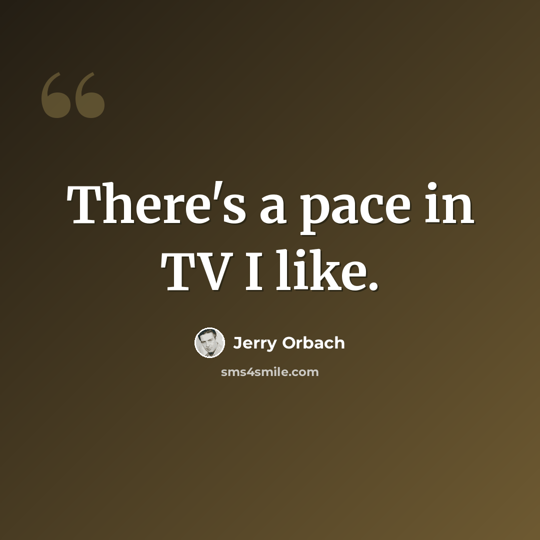 “There's a pace in TV I like.” quote by Jerry Orbach