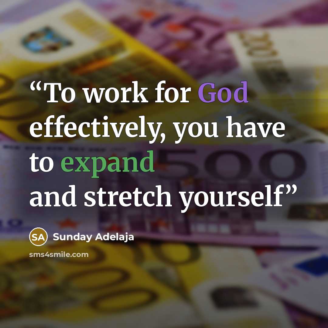 “To work for God effectively, you have to expand and stretch yourself” quote by Sunday Adelaja