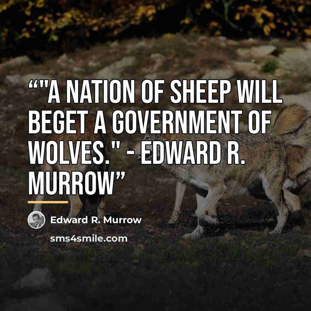 “‎"A nation of sheep will beget a government of wolves." - Edward R. Murrow” quote by Edward R. Murrow