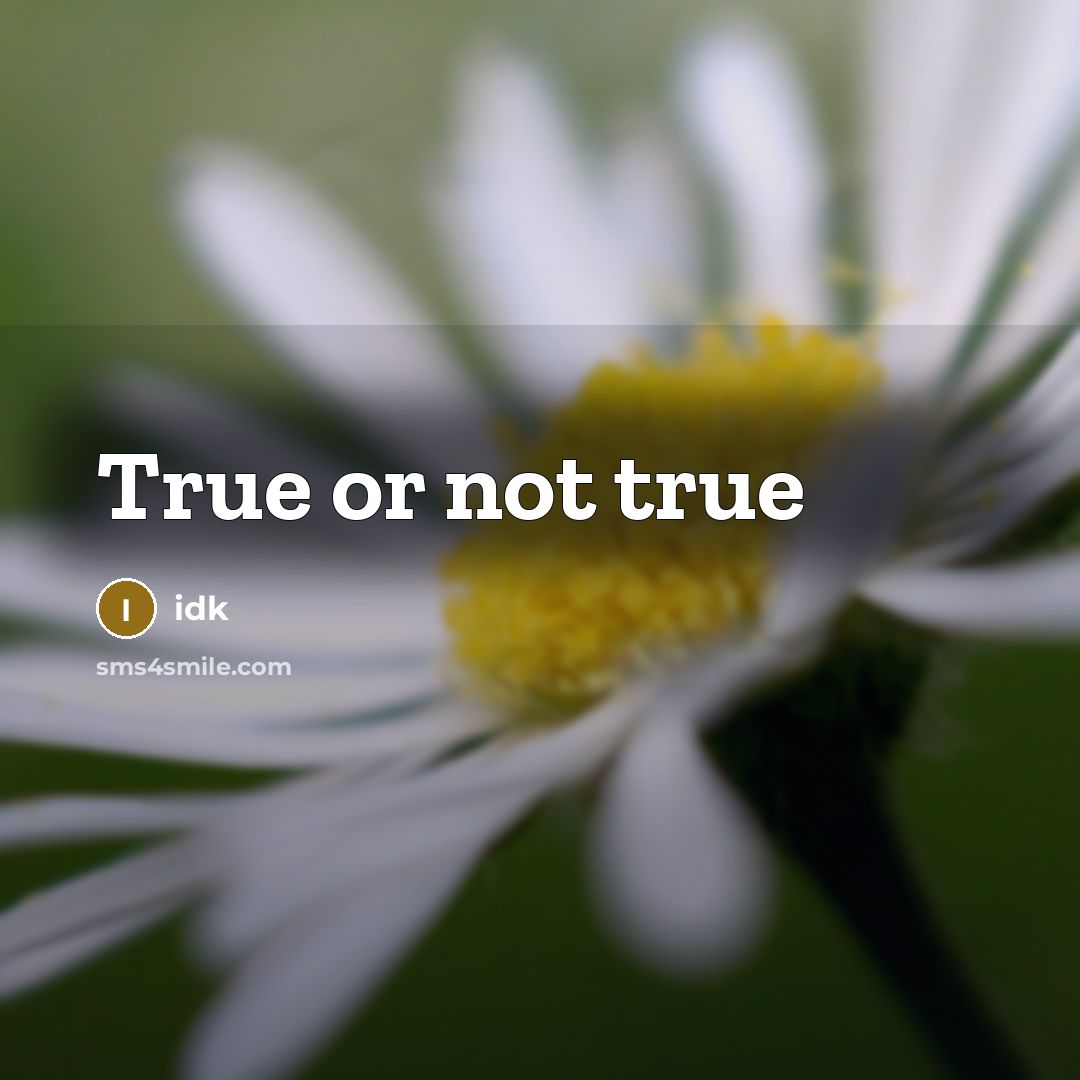 “True or not true” quote by Idk