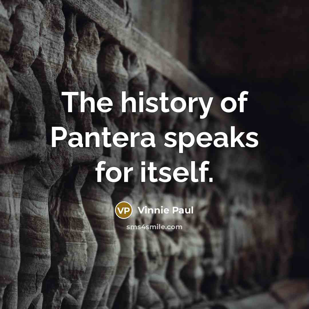 “The history of Pantera speaks for itself.” quote by Vinnie Paul