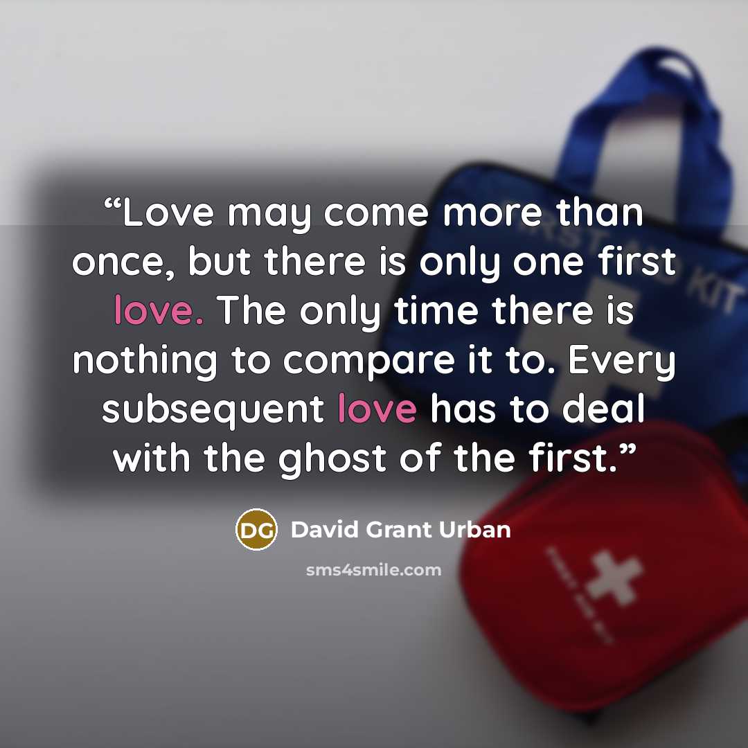 “Love may come more than once, but there is only one first love. The only time there is nothing to compare it to. Every subsequent love has to deal with the ghost of the first.” quote by David Grant Urban