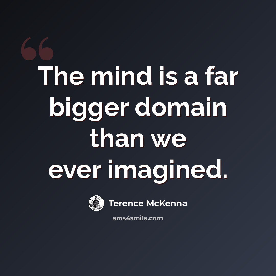 “The mind is a far bigger domain than we ever imagined.” quote by Terence McKenna